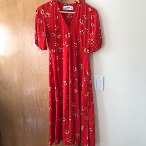 Anthropologie + faithful the brand midi wrap dress